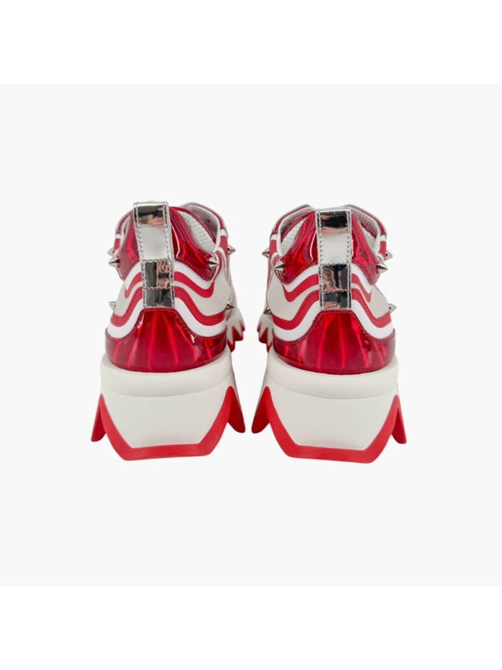 Christian Louboutin Sharkina Sneakers White Red Shark Size 37 US 7 Women's - Picture 8 of 15